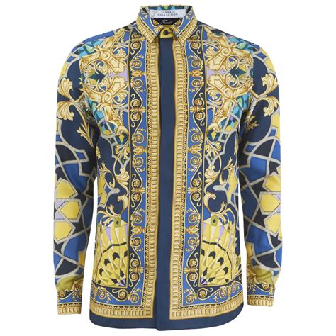 versace shirt heren blauw|blue Versace Shirts for Men .